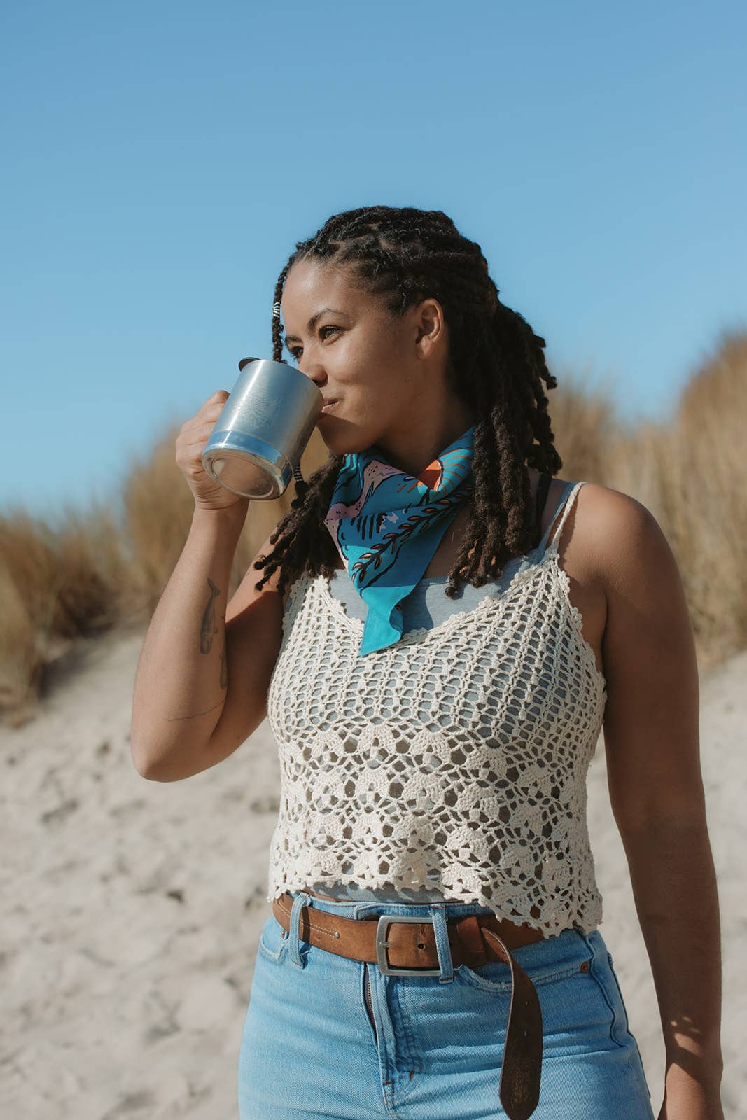 Cotton Bandana • Volcano & Sea • Teal
