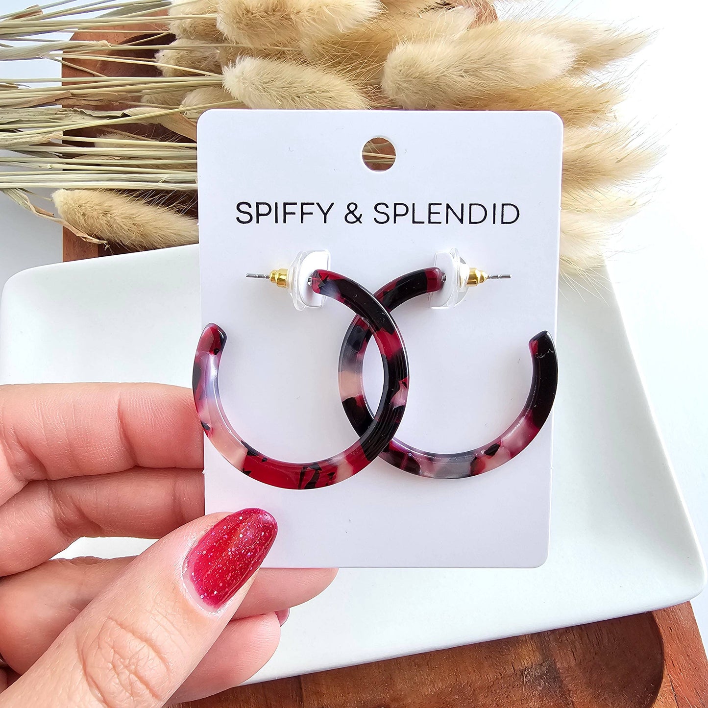 Camy Hoops • Burgundy