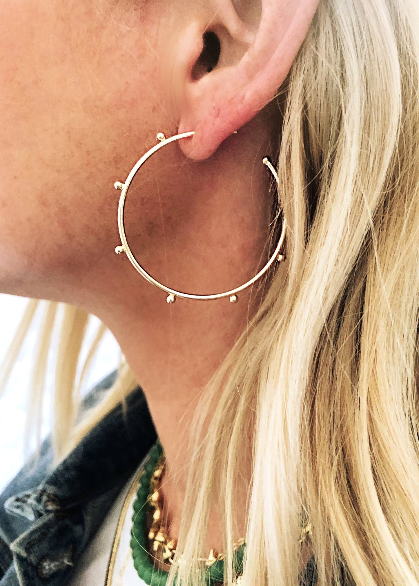 Anisa Dotted Hoop Earring • 14K Gold Fill • Large
