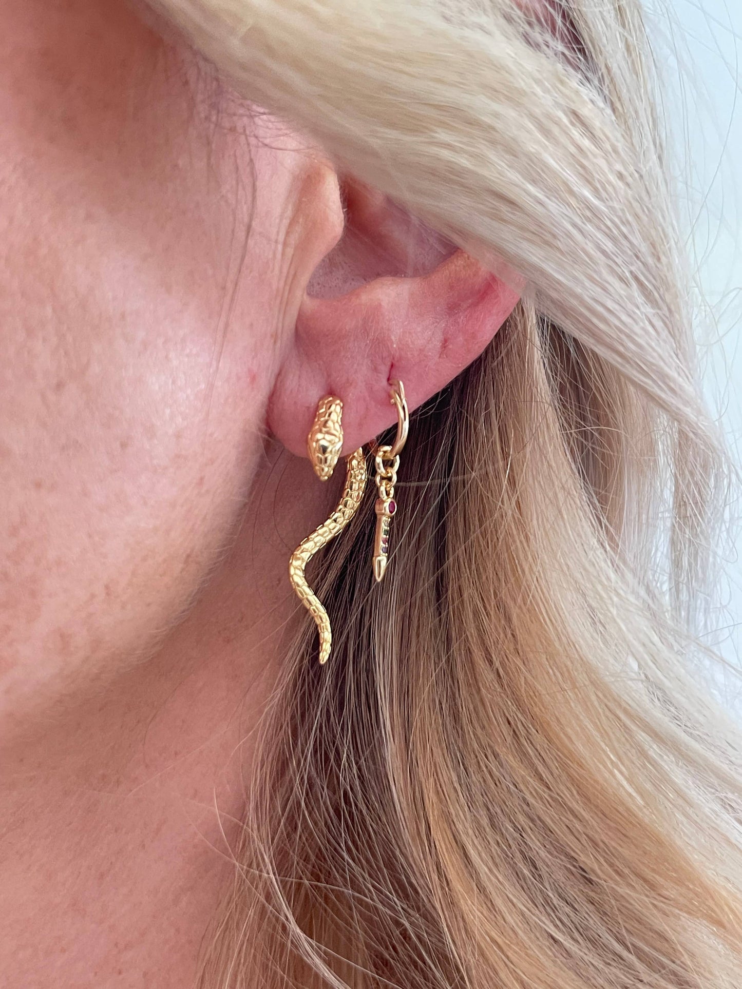 Emela Snake Earrings • 14K Gold Fill