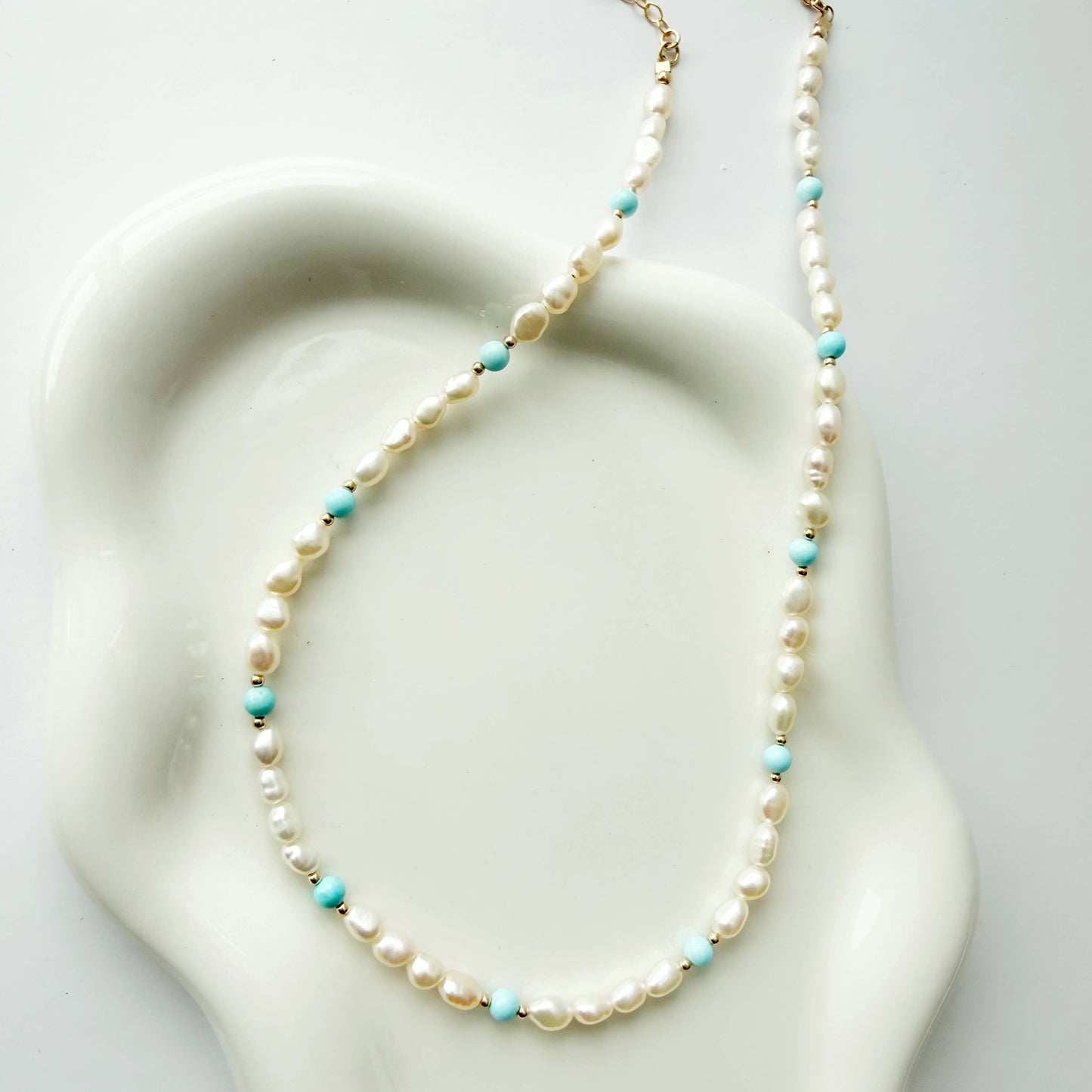 Islander Pearl Beaded Necklace • Gold Filled