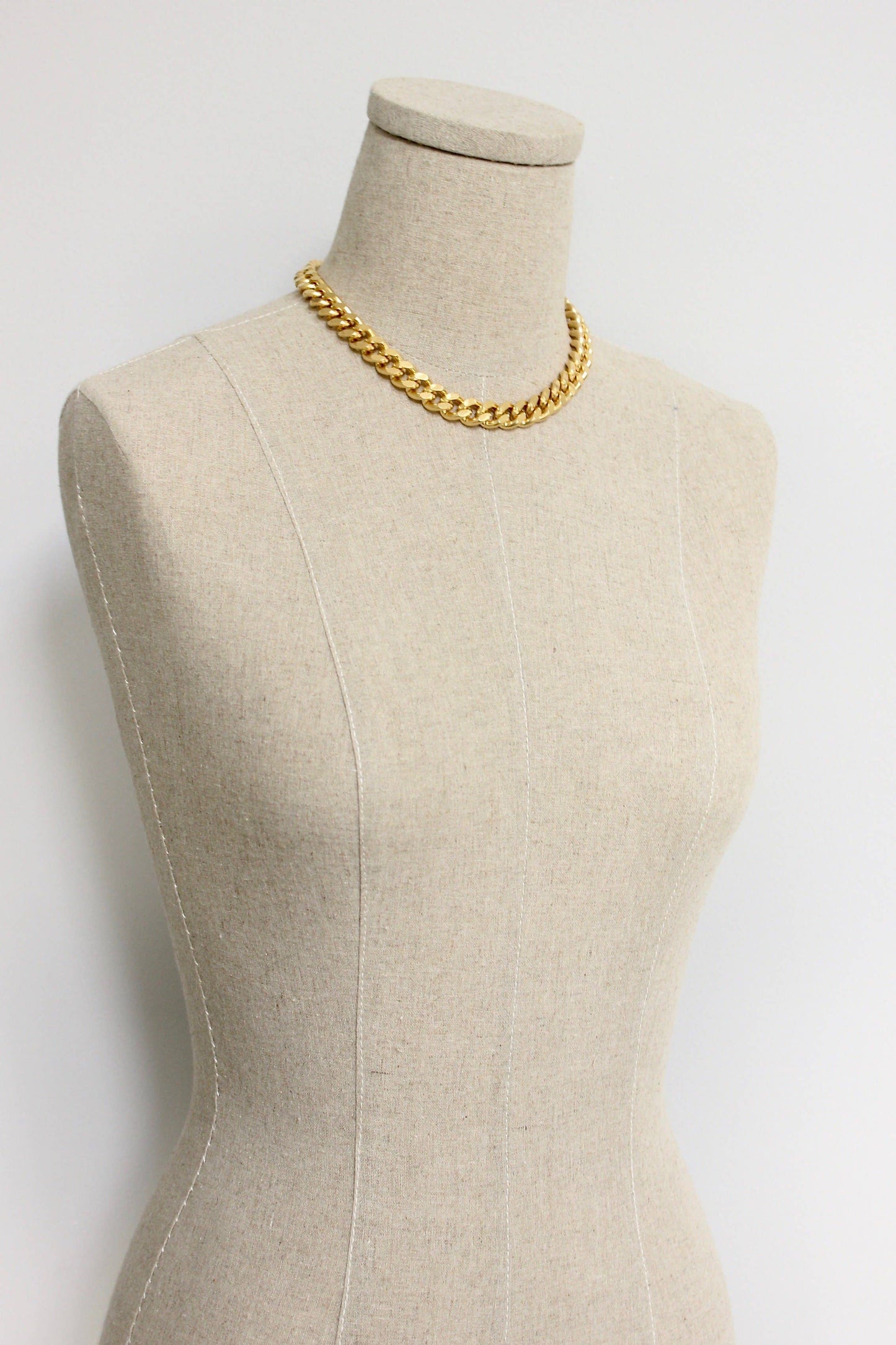 Thick Gold Chain Statement Necklace