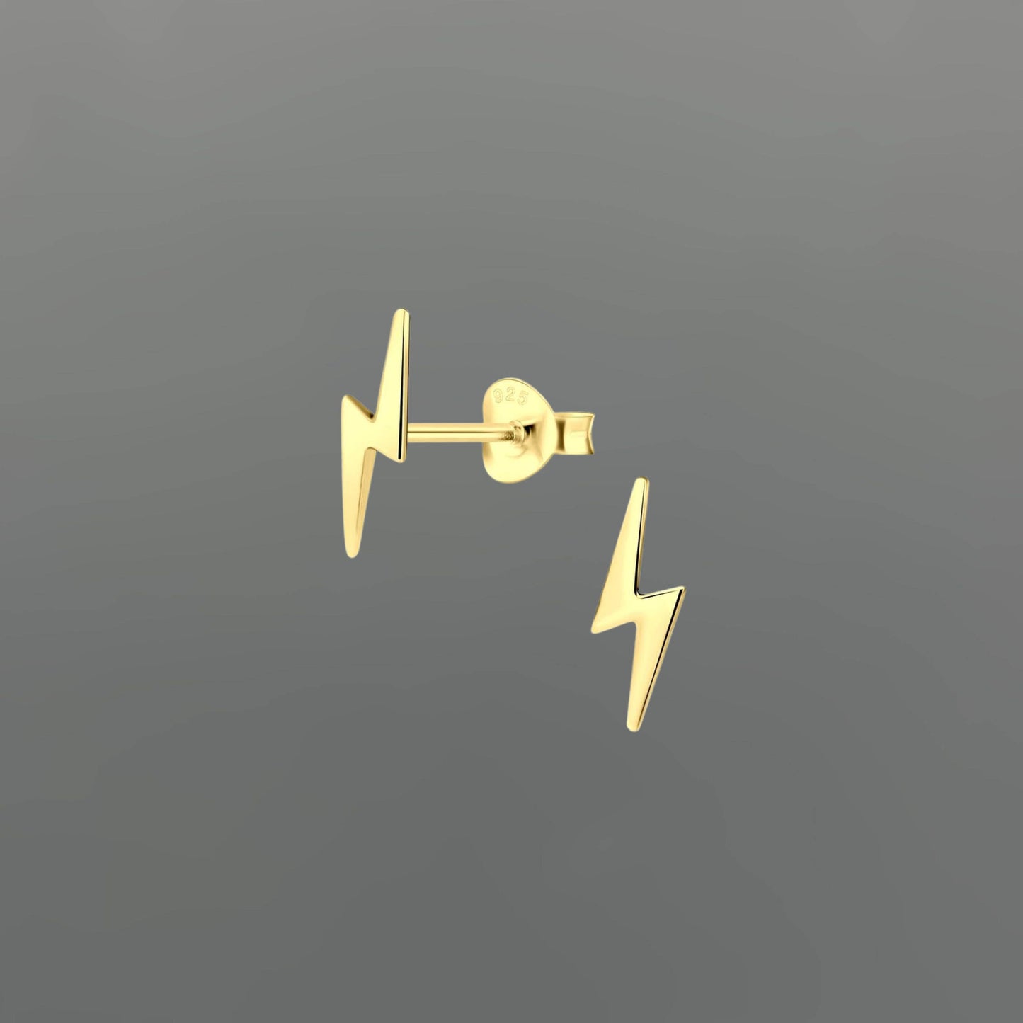 Tiny Lightning Bolt Stud Earrings • Vermeil