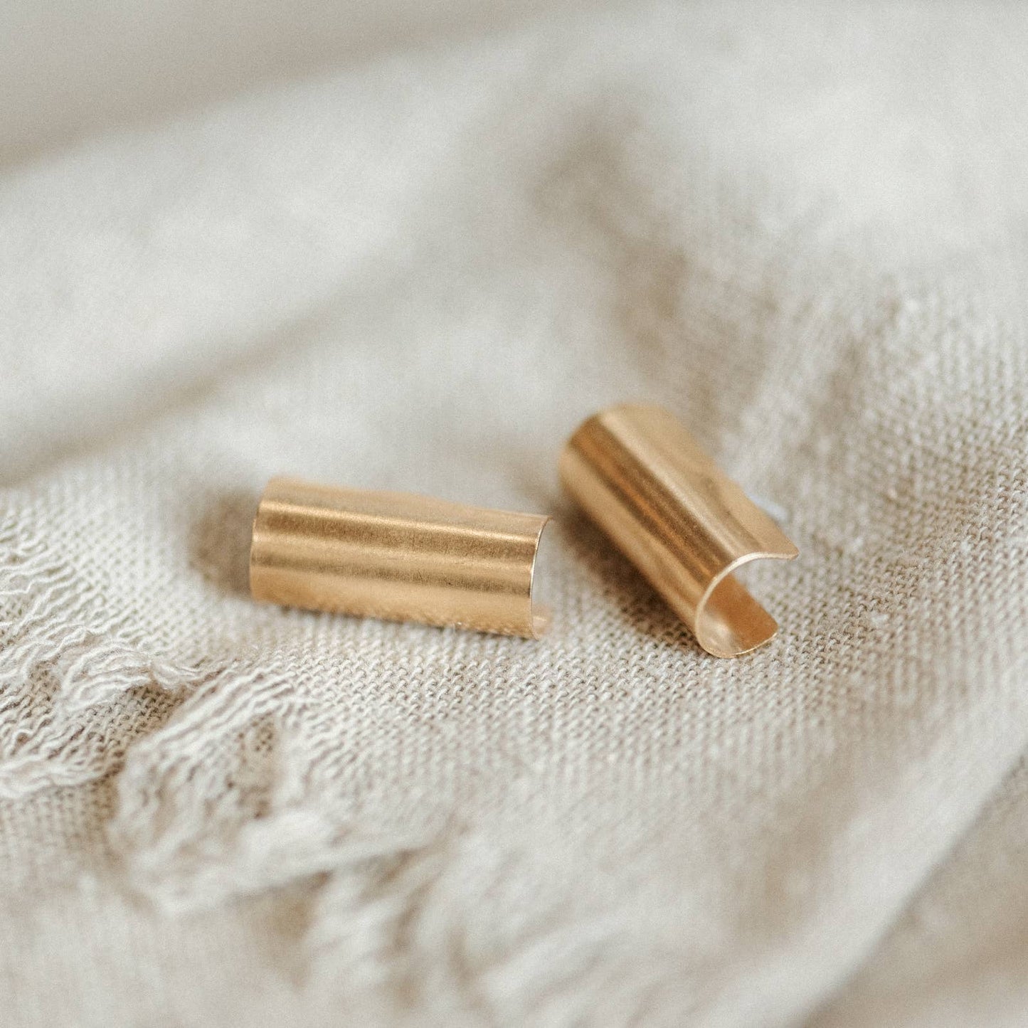 Common Form • Barrel Hoop Earrings • Brass