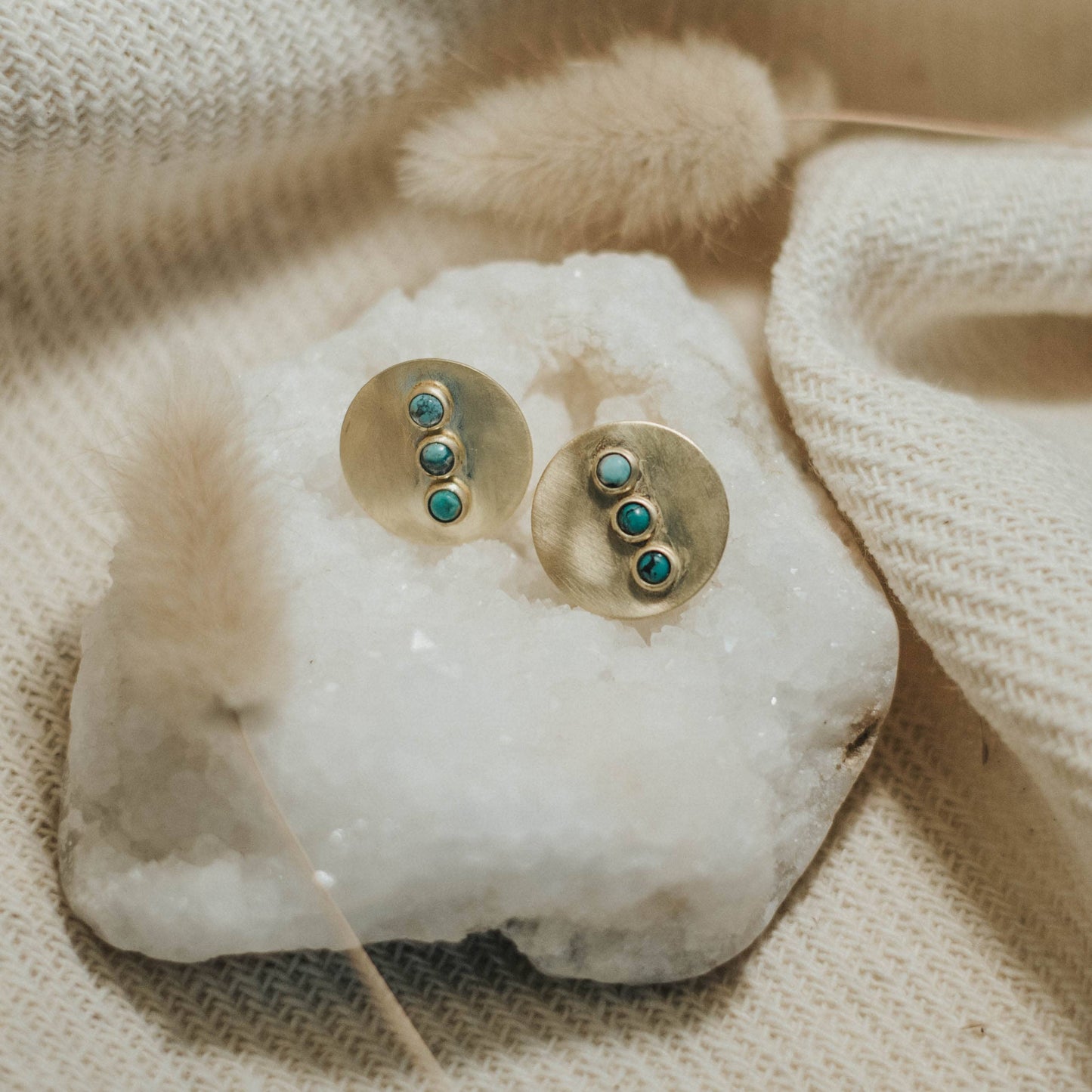 Common Form • Gallatin Stud Earrings • Brass & Turquoise