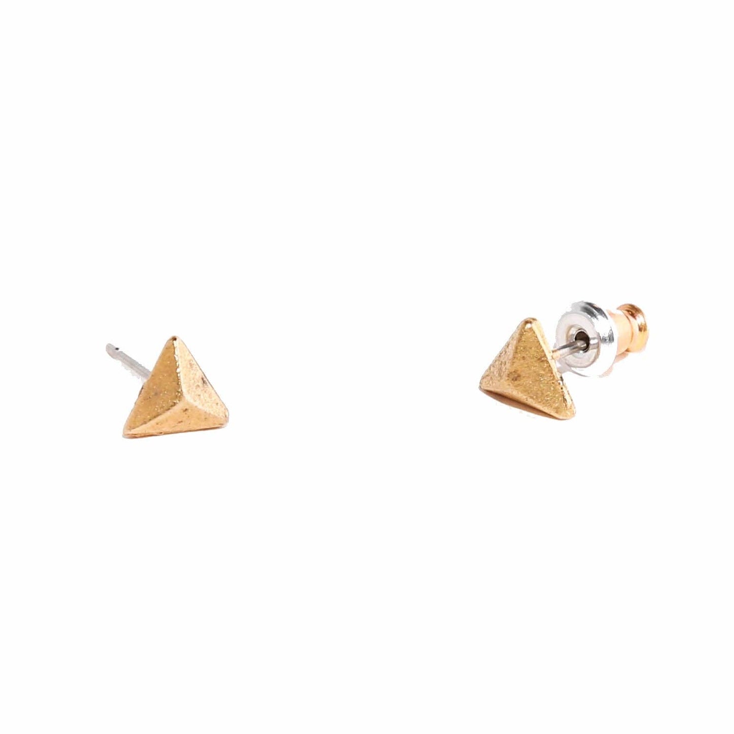 Pyramid Stud Earrings Gold