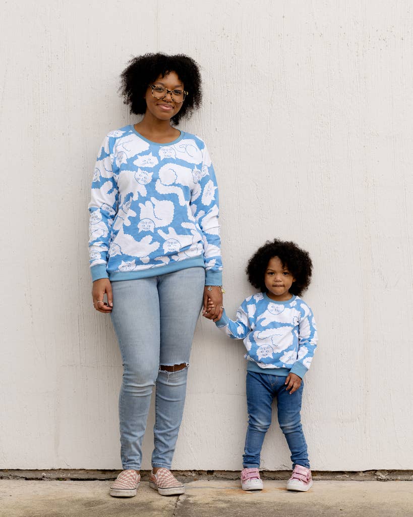 Cloud Cat Sweatshirt • Sky Blue