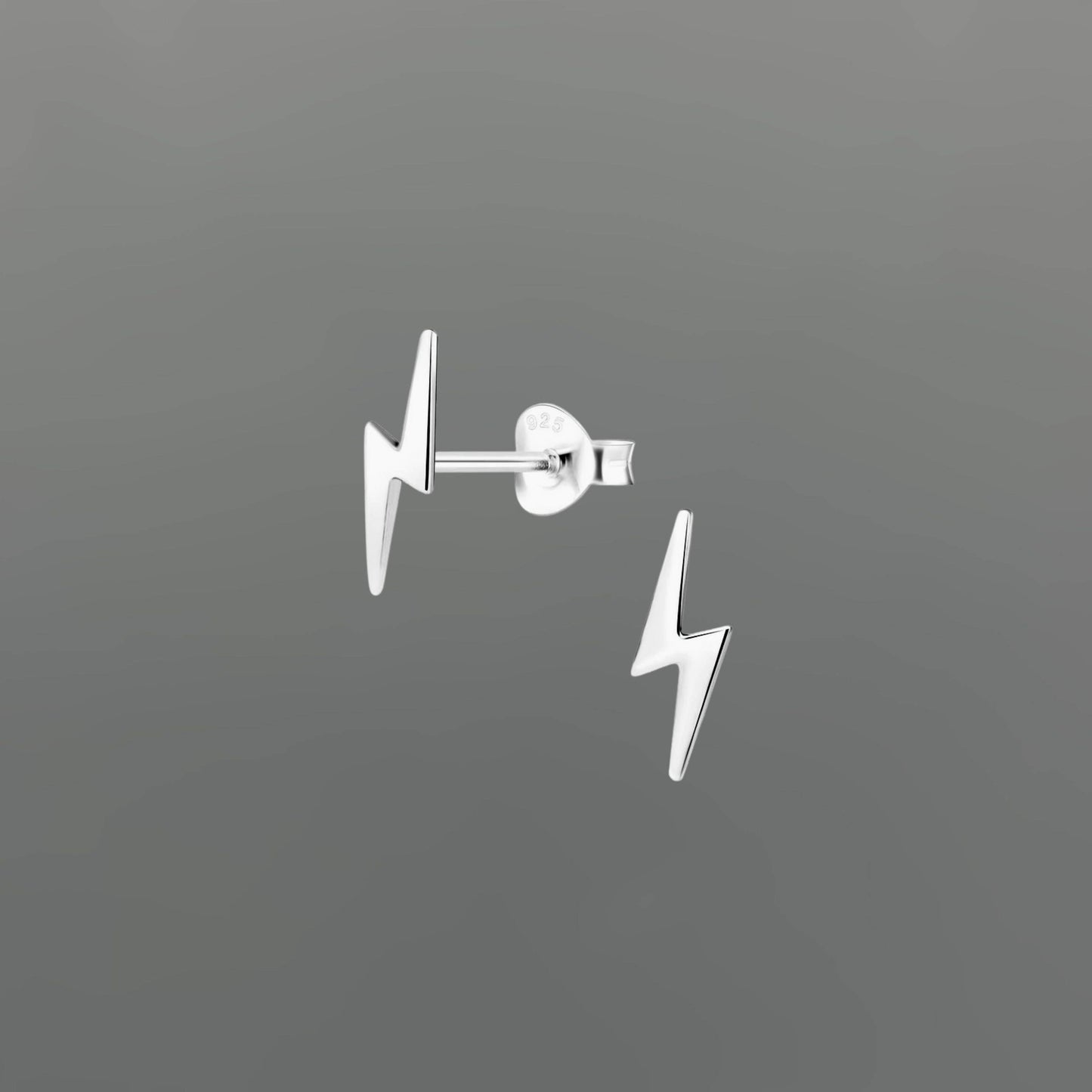 Tiny Lightning Bolt Stud Earrings • Sterling Silver