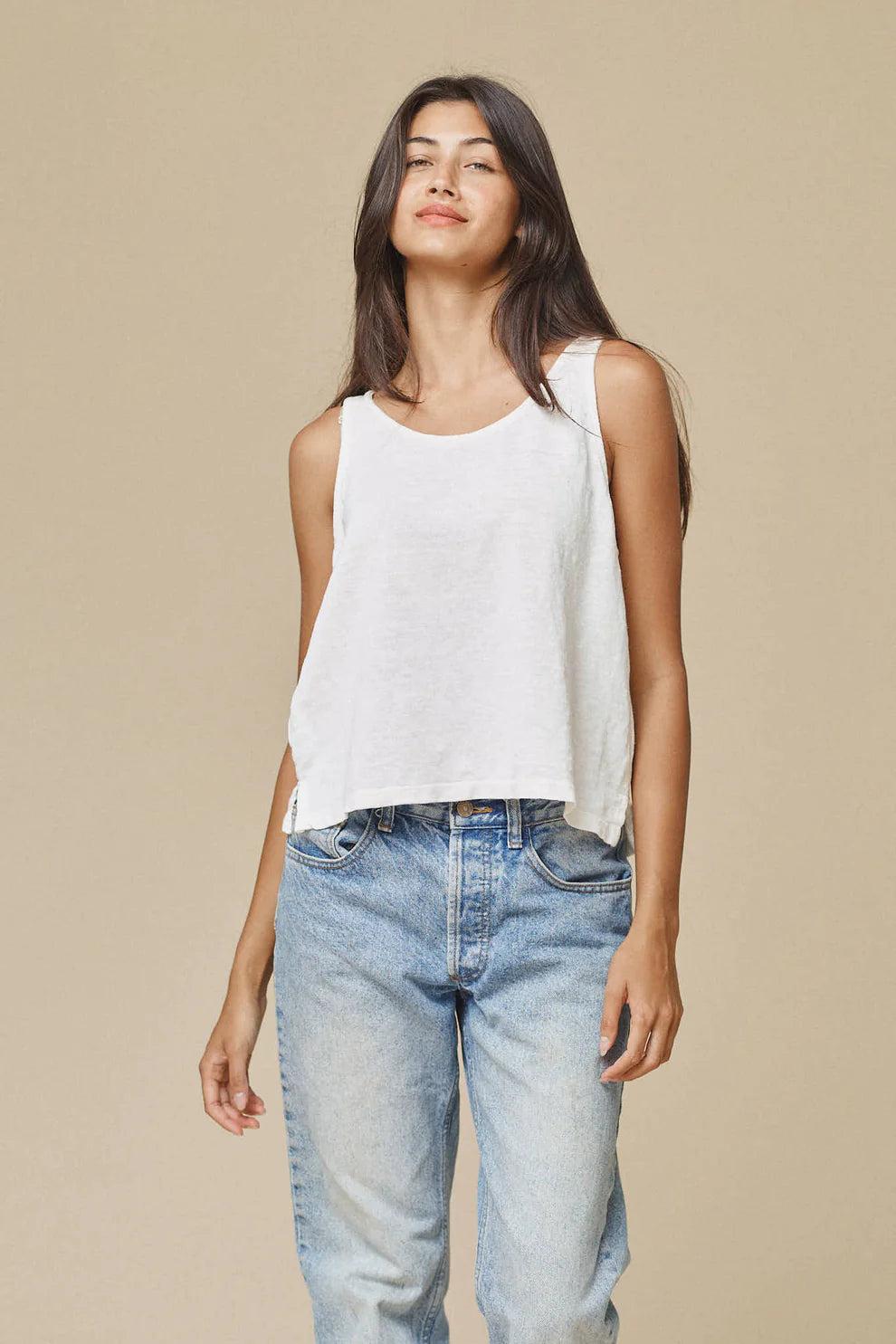 Jungmaven • Sophie 100% Hemp Cropped Tank • White