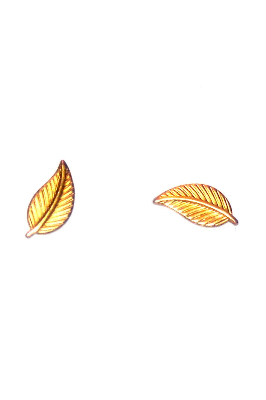 Tilly Doro • Leaf Stud Earrings • Gold