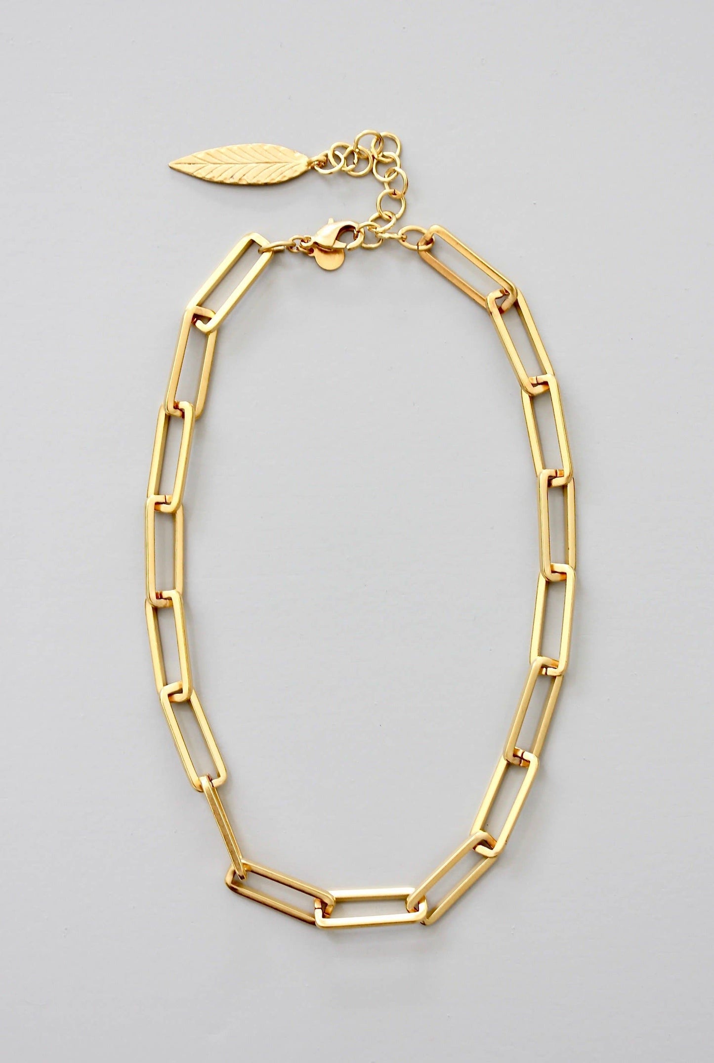 Thick Paperclip Chain Statement Necklace Gold