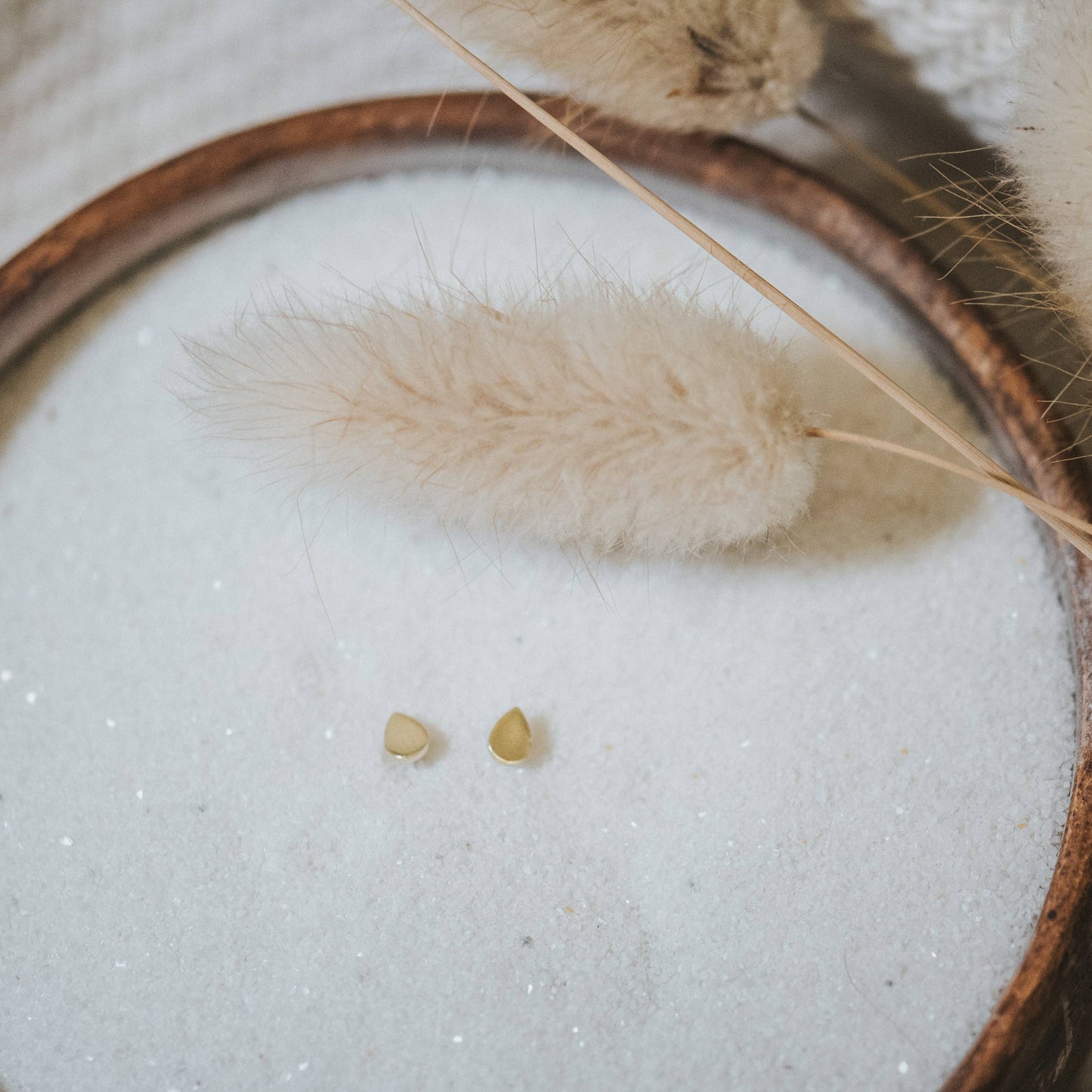Common Form • Rain Drop Stud Earrings • Brass