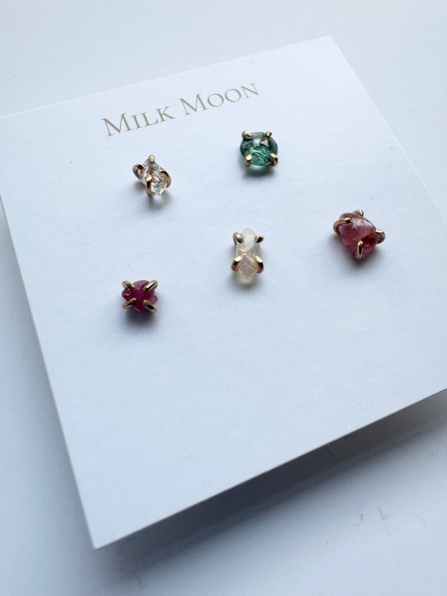 Tiny Gemstone Claw Stud Earrings • Mix & Match Pack • 14K Gold Fill