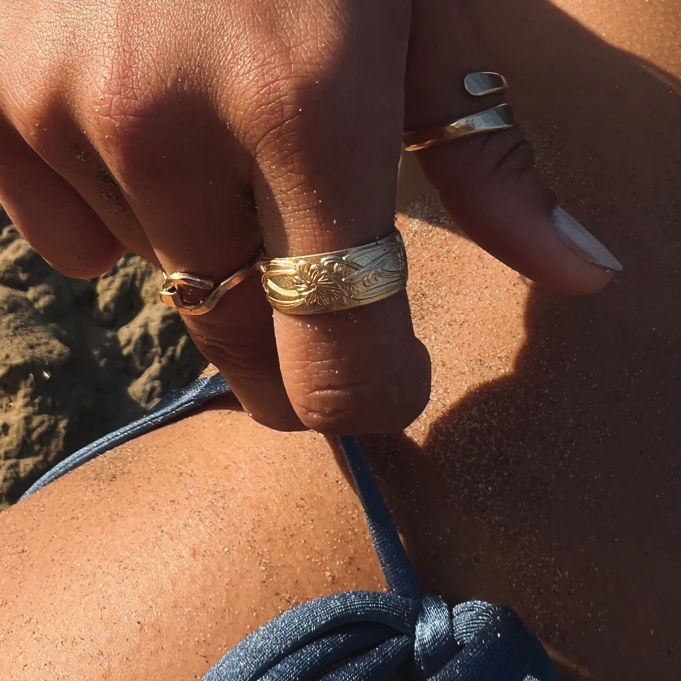 In Situ • Peony Flora Cigar Band Ring • 14K Gold Fill