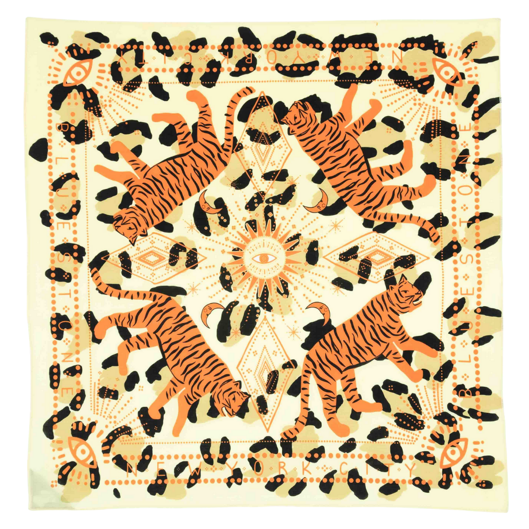 Organic Cotton Bandana • Concrete Jungle • Black & Orange