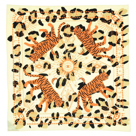 Organic Cotton Bandana • Concrete Jungle • Black & Orange