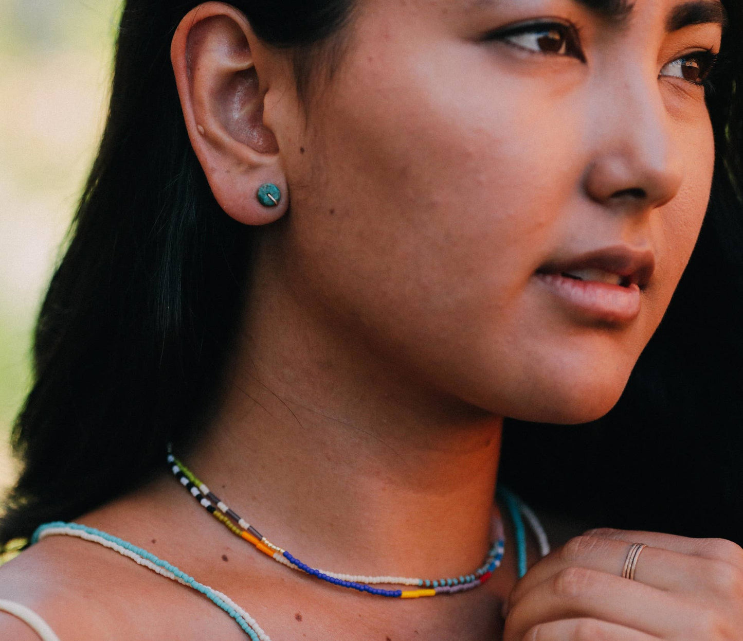 Long Seed Bead Necklace • Multicolor