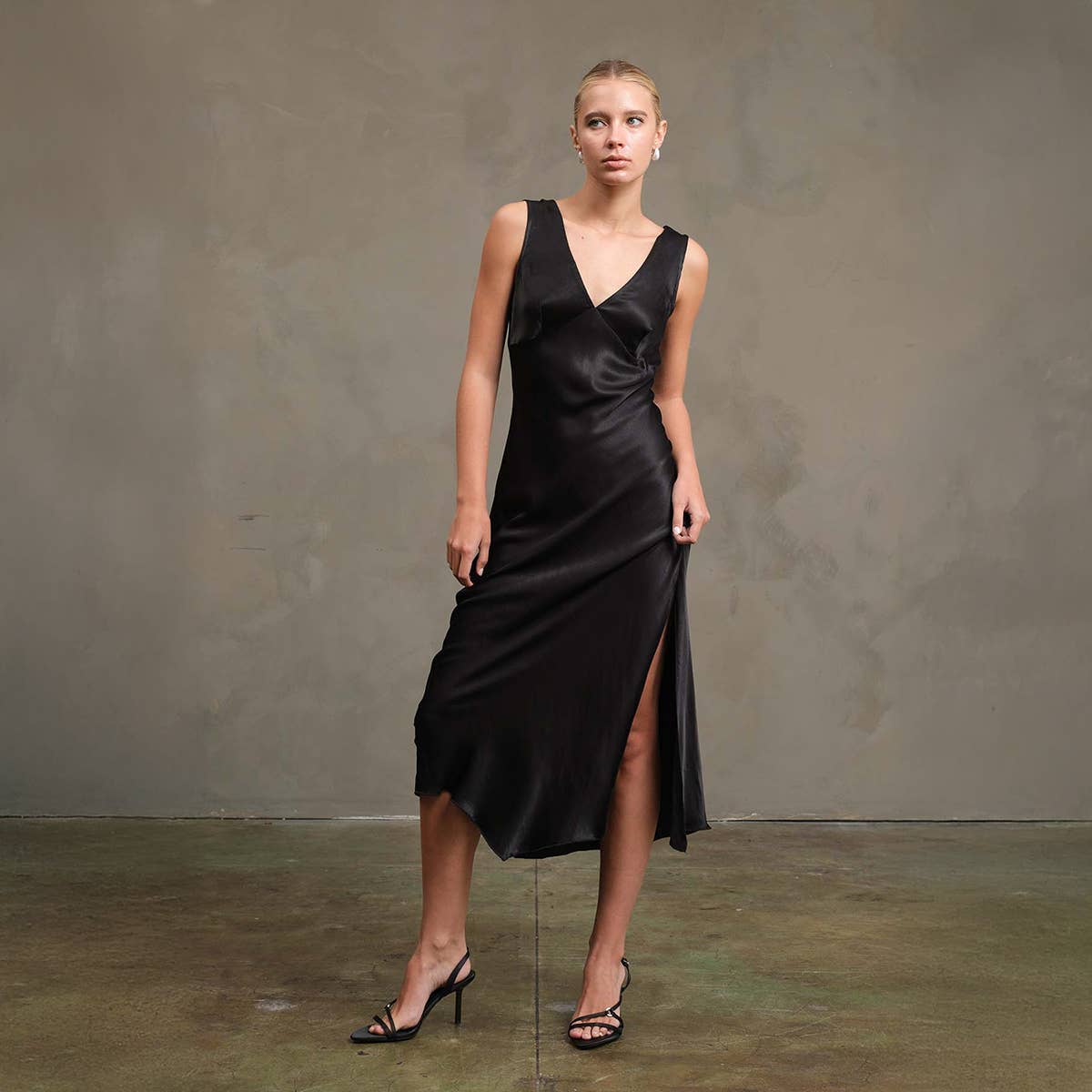 Satin Dress • Black