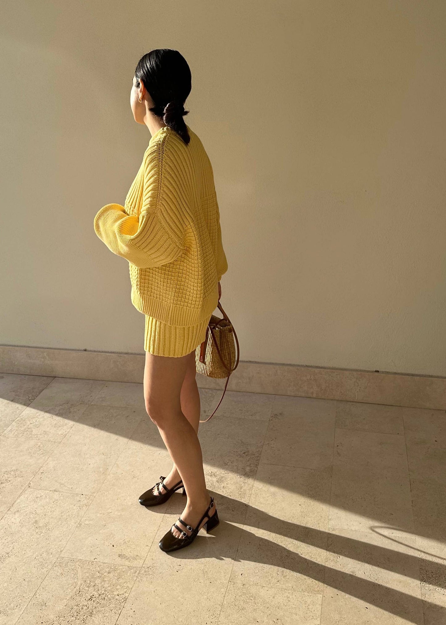 The Knotty Ones • Delčia Cotton Sweater • Lemon Yellow
