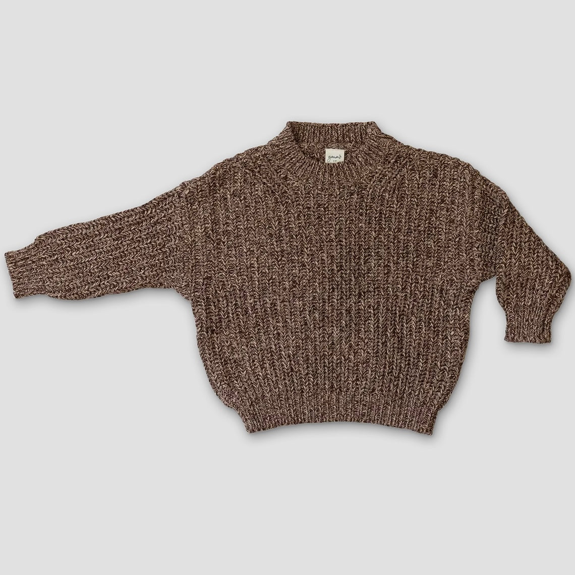 Goumi • Organic Chunky Knit Sweater • Speckled Brown