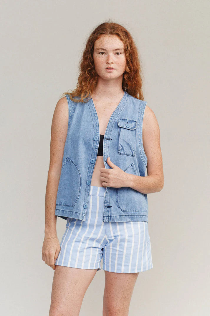 Jungmaven • Falcon Vest • Light Wash Denim