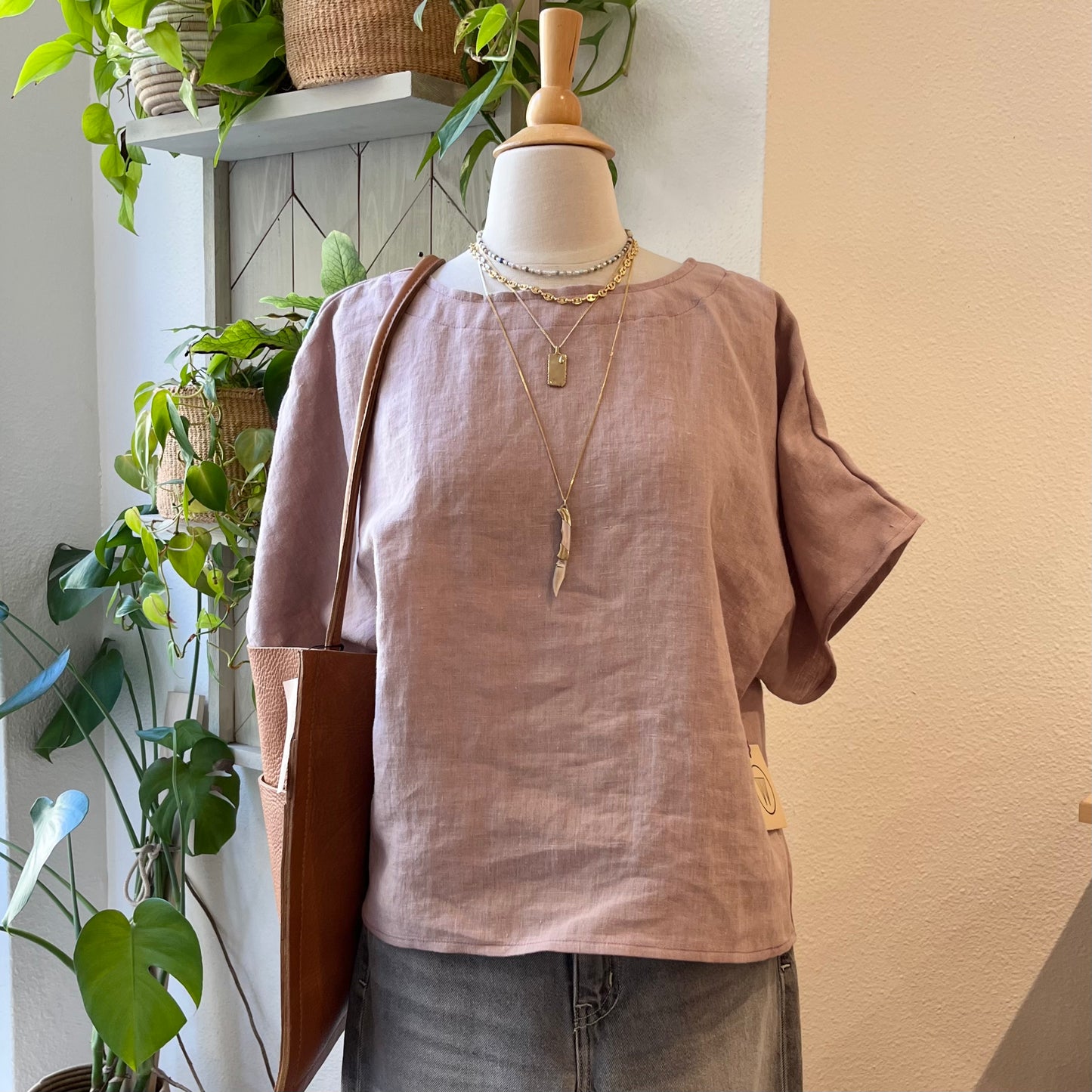 Terra • Handmade Loose Fit Linen Top • Lavender Dusty Purple
