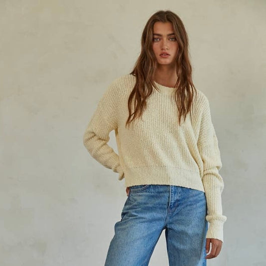 Cotton Pullover Sweater • Cream
