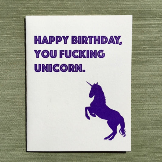 Coffee n Cream Press • Happy Birthday Fu*king Unicorn Card