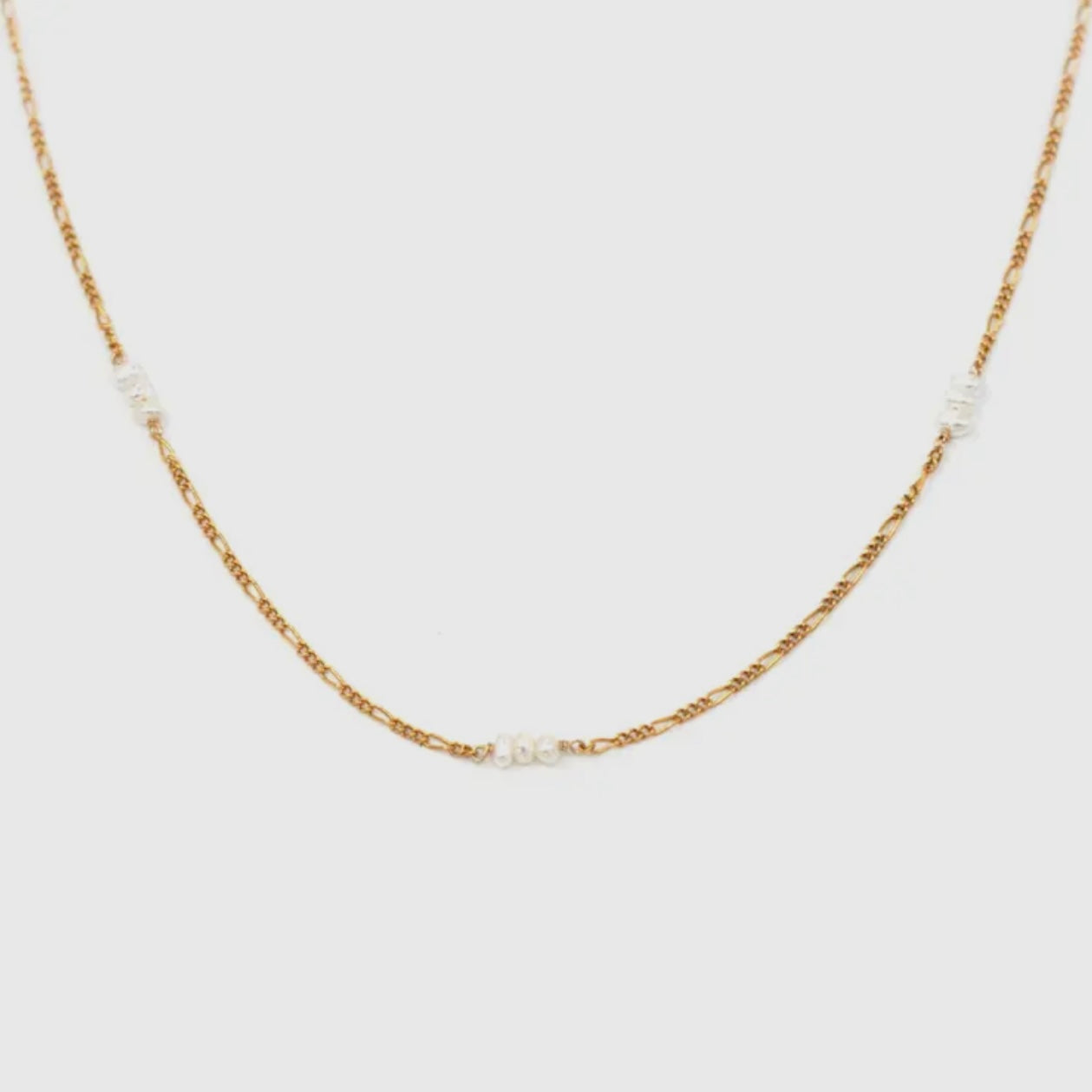 Dainty Jasmine Pearl Chain Necklace • 14K Gold Fill