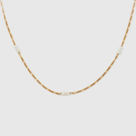 Dainty Jasmine Pearl Chain Necklace • 14K Gold Fill