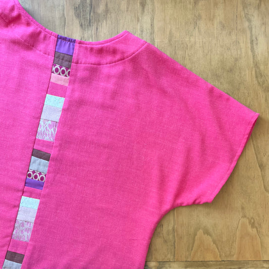 Terra • Handmade Loose Fit Linen Rayon Top • Pink