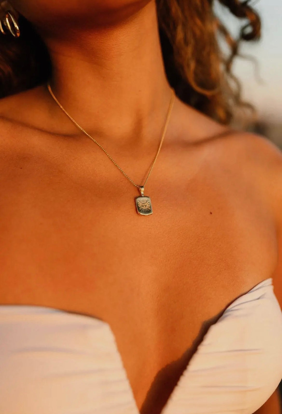 Dea Dia • Sun Tarot Card Pendant Necklace • Brass