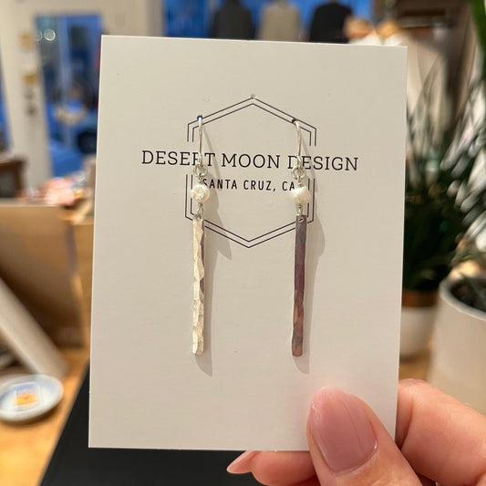Desert Moon Design • Kona Drop Pearl Earrings • Sterling Silver