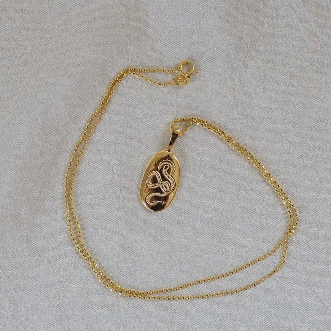 Dea Dia • Serpent Rising Snake Pendant Necklace • Brass