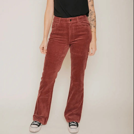 Jackson Rowe • Milled Highwaisted Flare Corduroy Pant • Mulled Wine