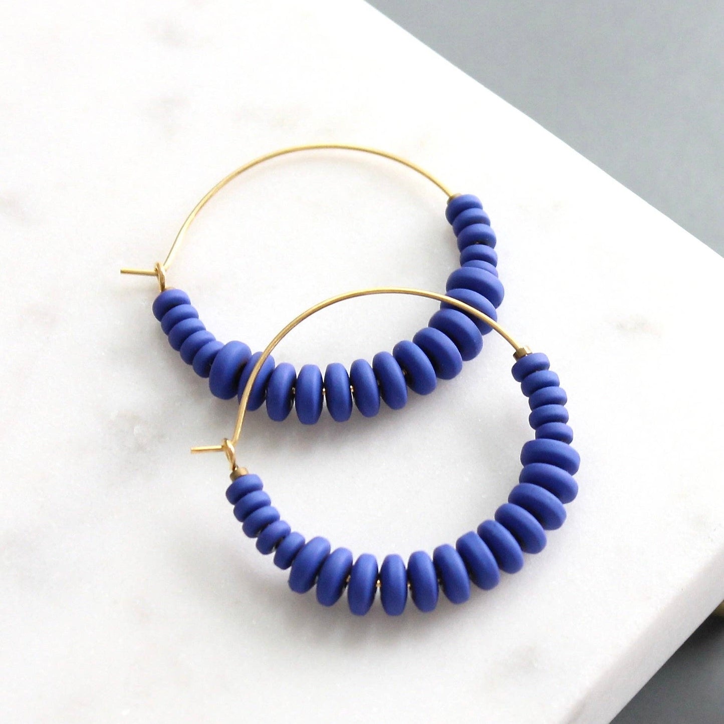 KYLE08 cobalt hoop earrings