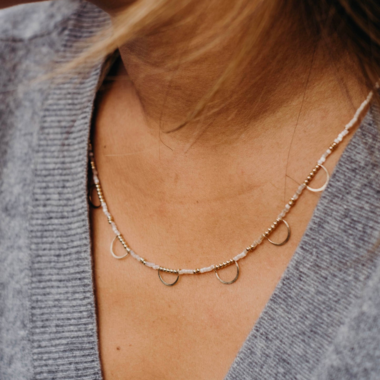 The Swell Life • Delicate Dalsun Necklace • Ivory & Gold