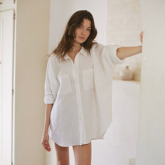 Linen Button Down Shirt • Off White