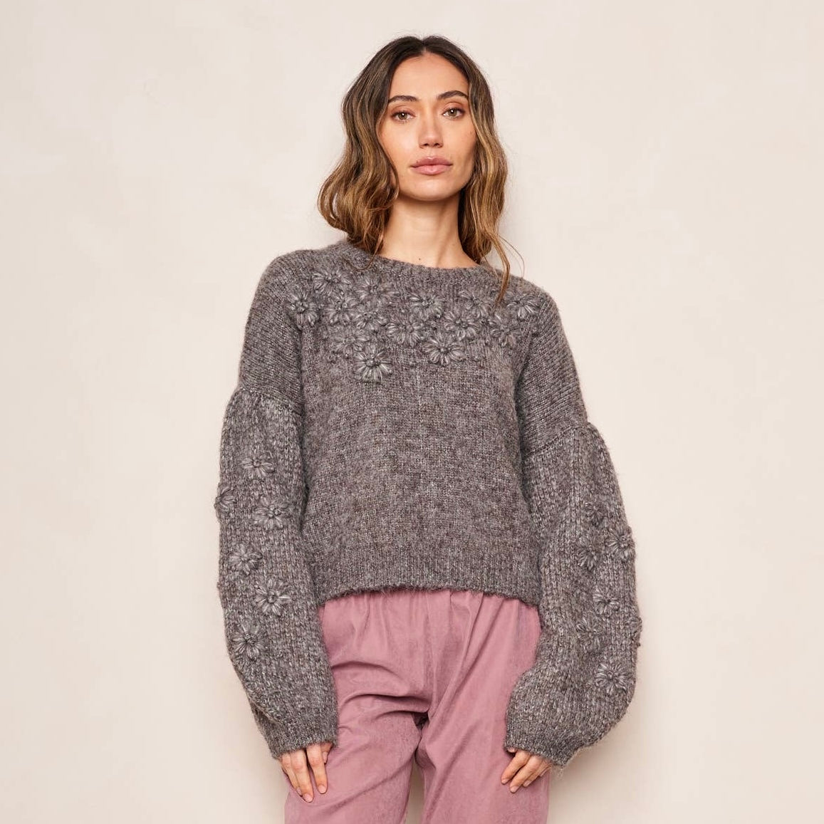 d RA • CYNTHIA SWEATER : CHARCOAL