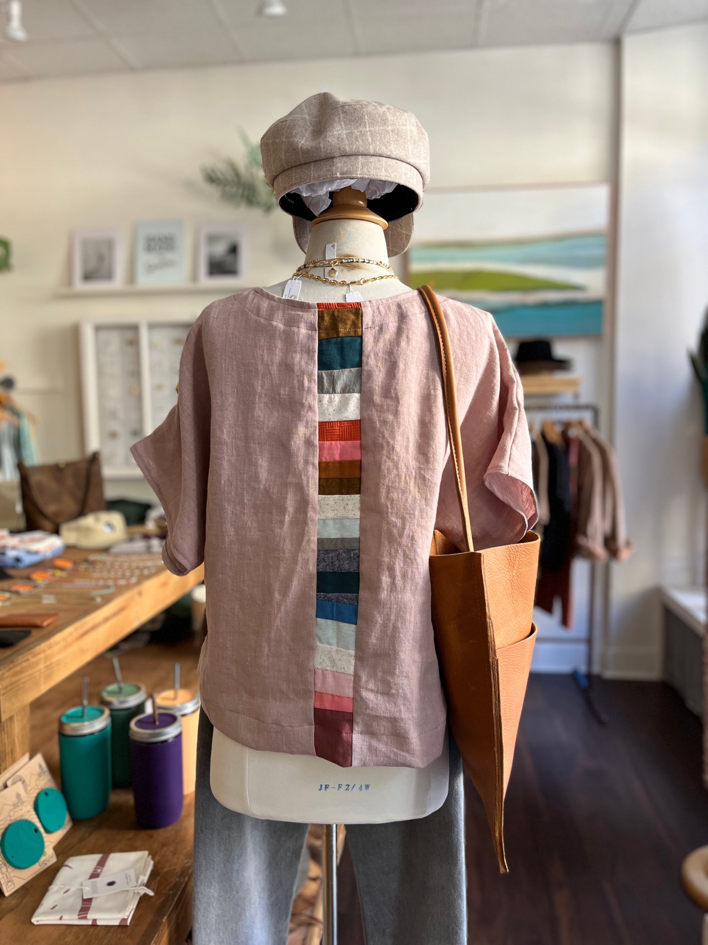 Terra • Handmade Loose Fit Linen Top • Lavender Dusty Purple