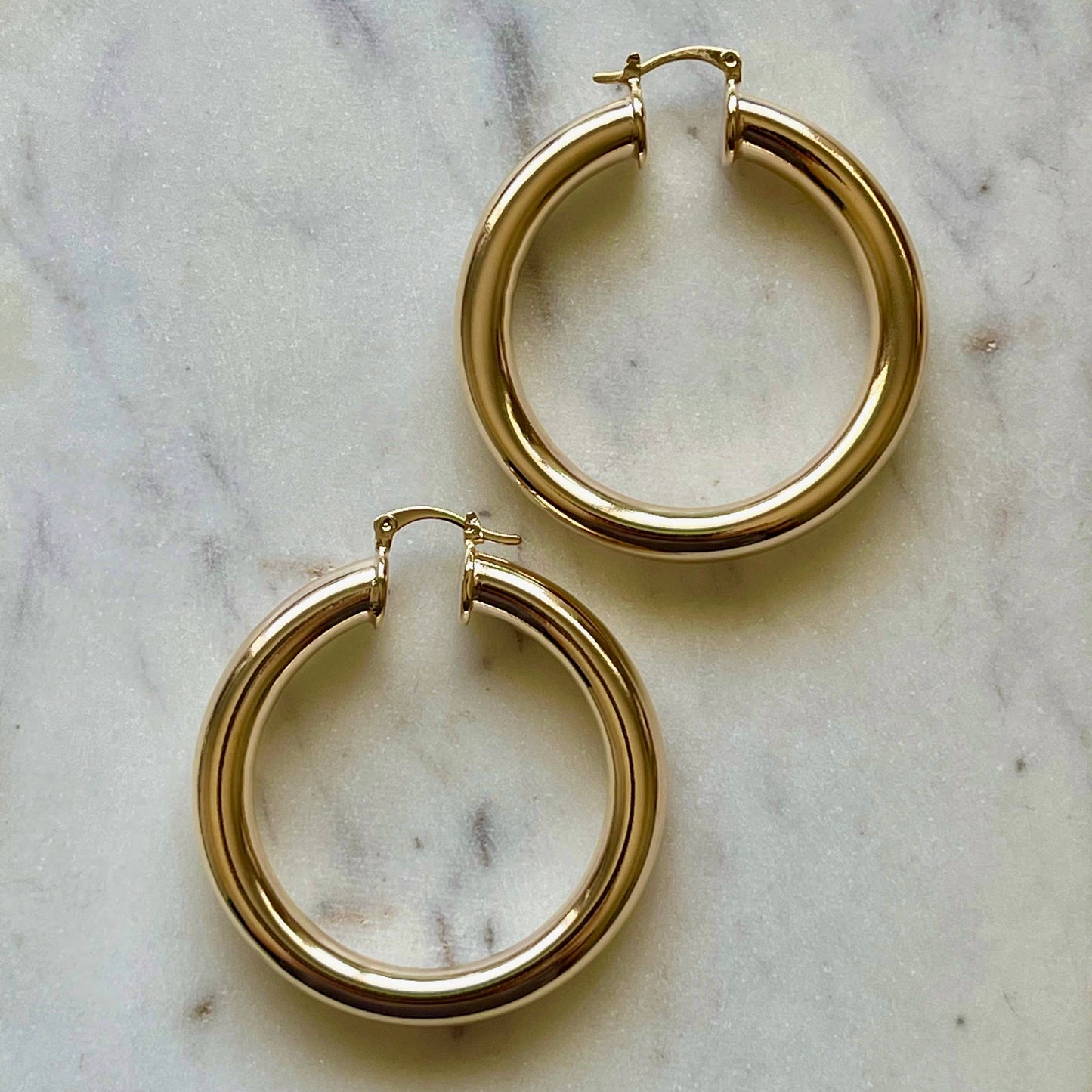 Hilda Chunky Hoop Earrings • 14K Gold Fill