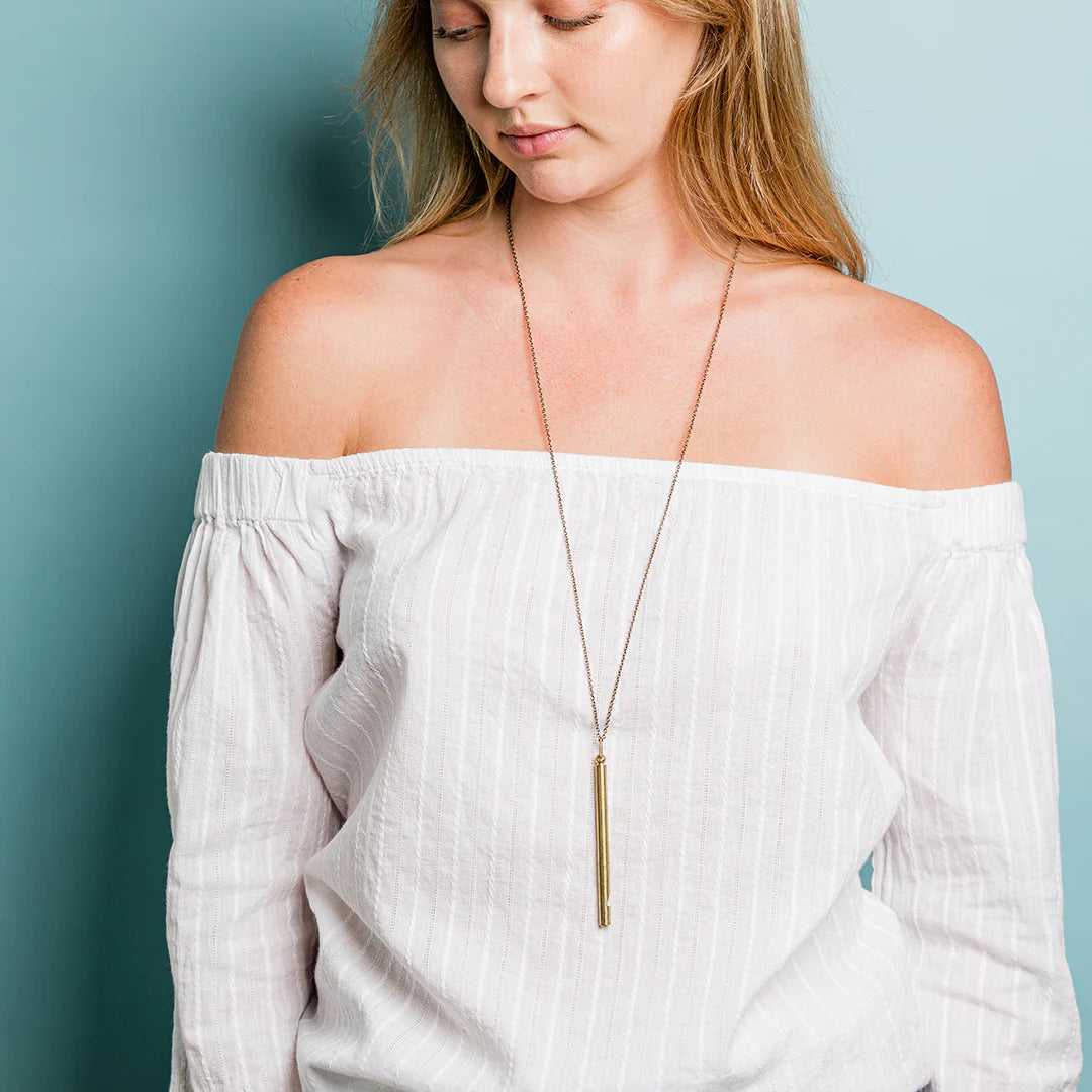 Ornamental Things • Long Whistle Necklace • Brass