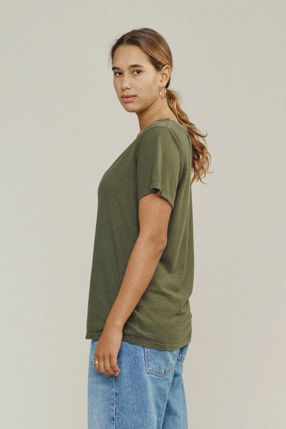 Jungmaven • Hemp & Organic Cotton Paige V-neck Tee • Washed White