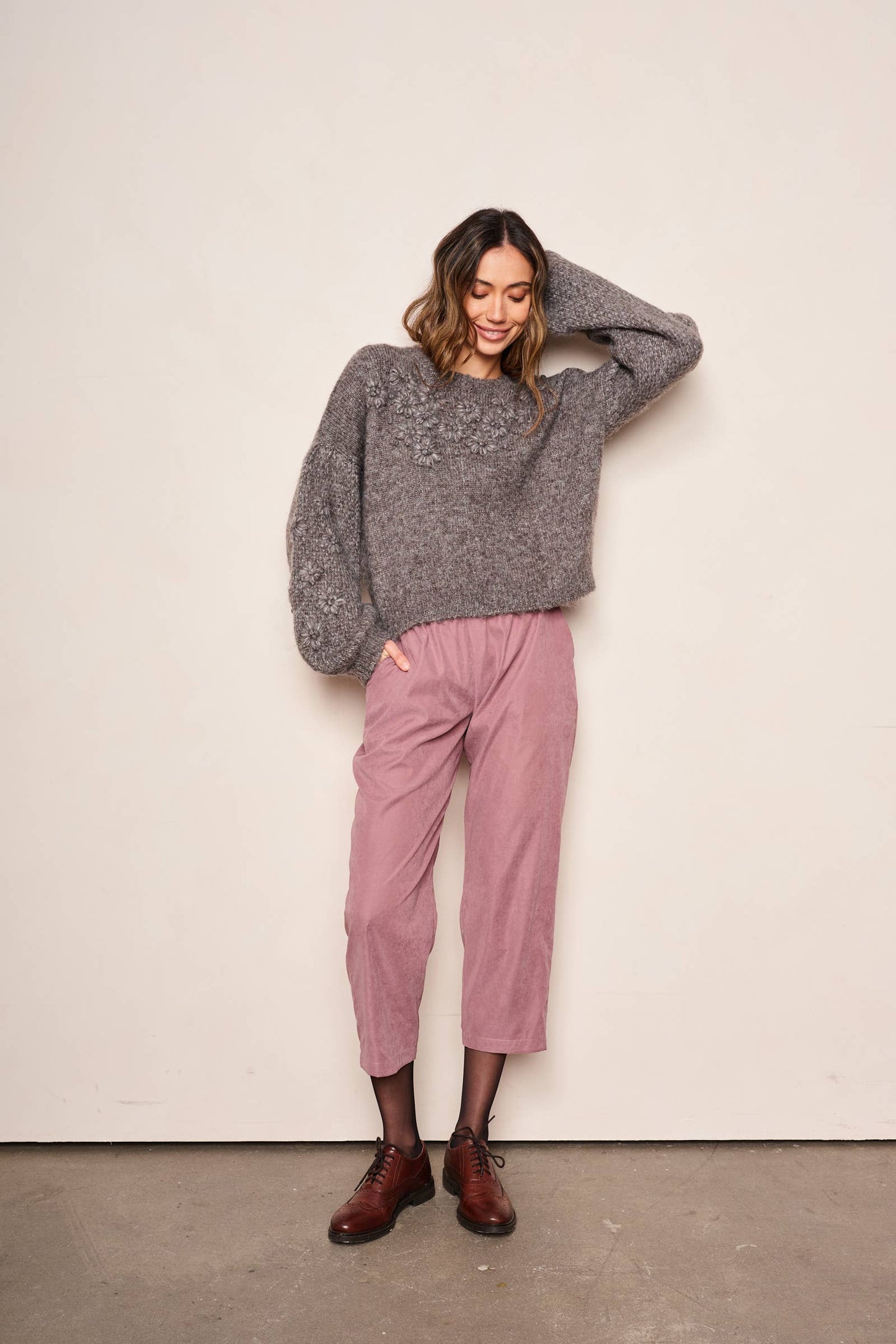 d RA • CYNTHIA SWEATER : CHARCOAL