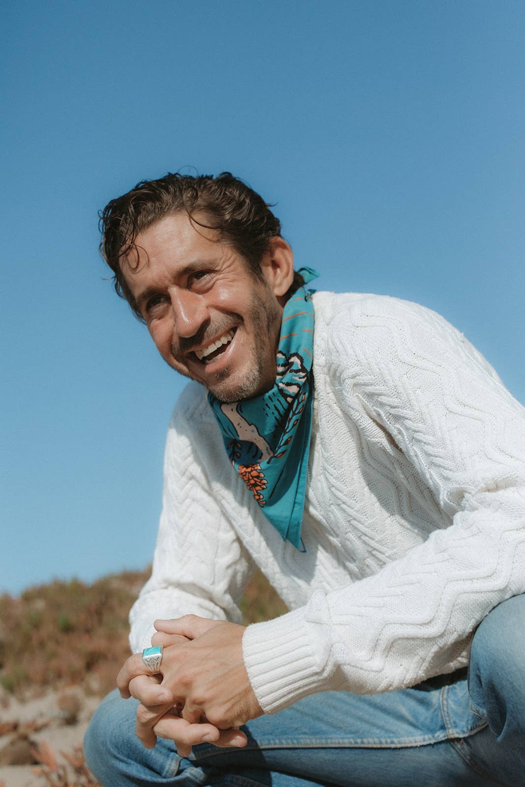 Cotton Bandana • Volcano & Sea • Teal