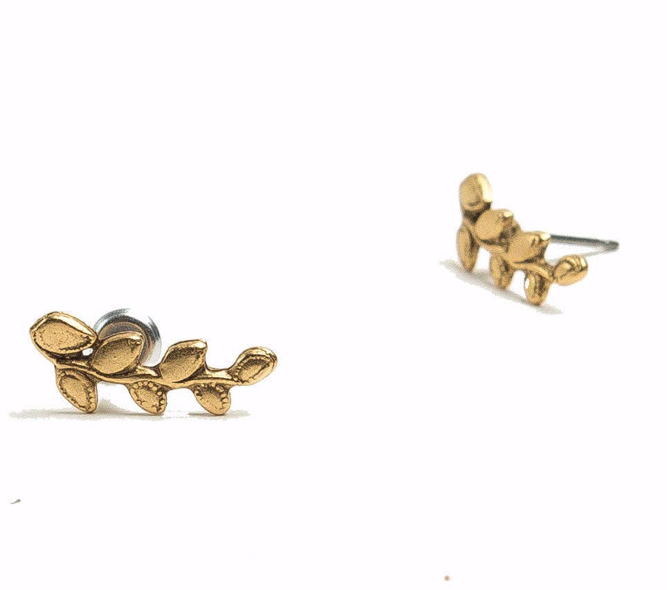 Tilly Doro Vine Stud Earrings Gold