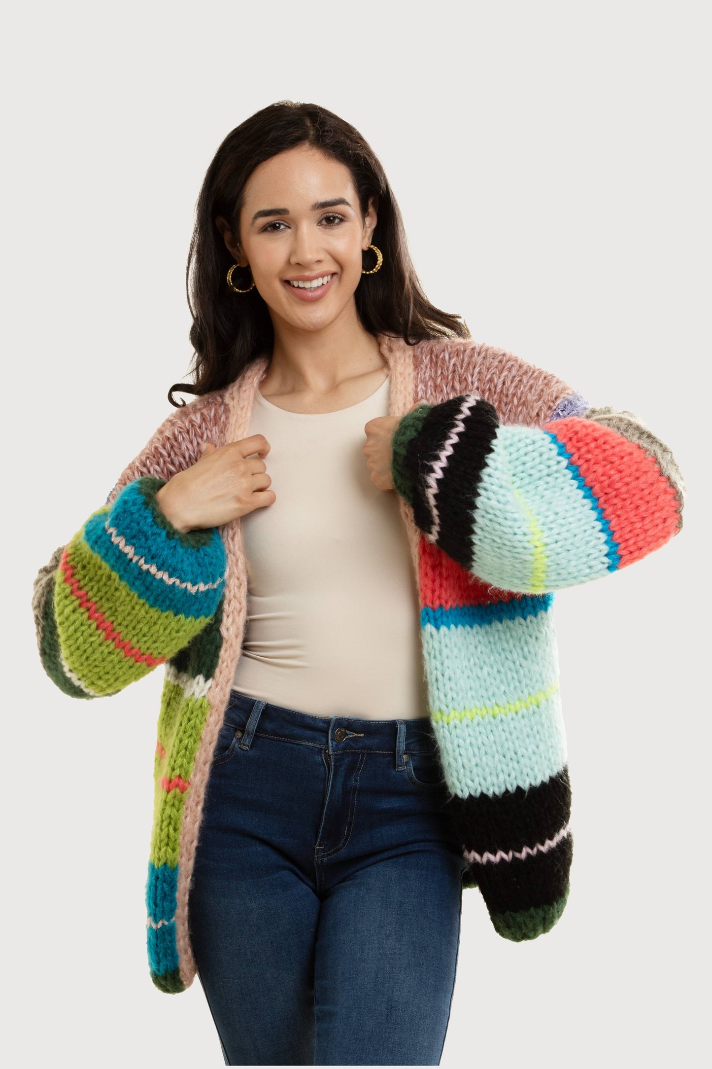 Saachi • Knitted Rainbow Multitoned Cardigan