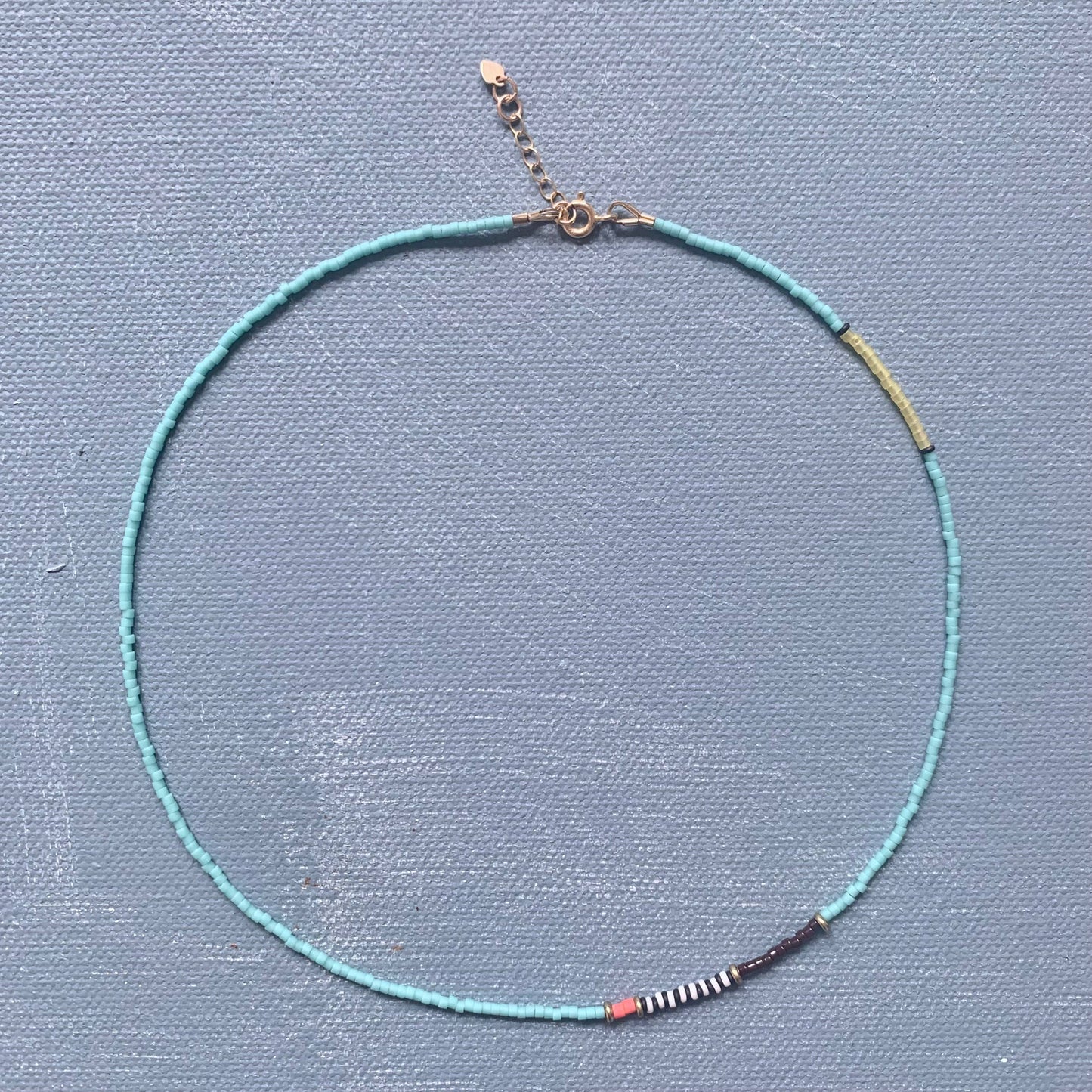 Alice Rice • Thinnest Line Beaded Necklace • Turquoise