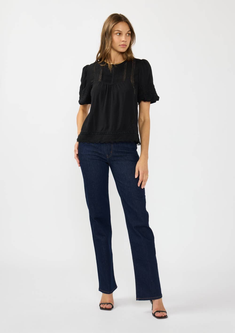 Detailed Puff Sleeve Blouse • Black