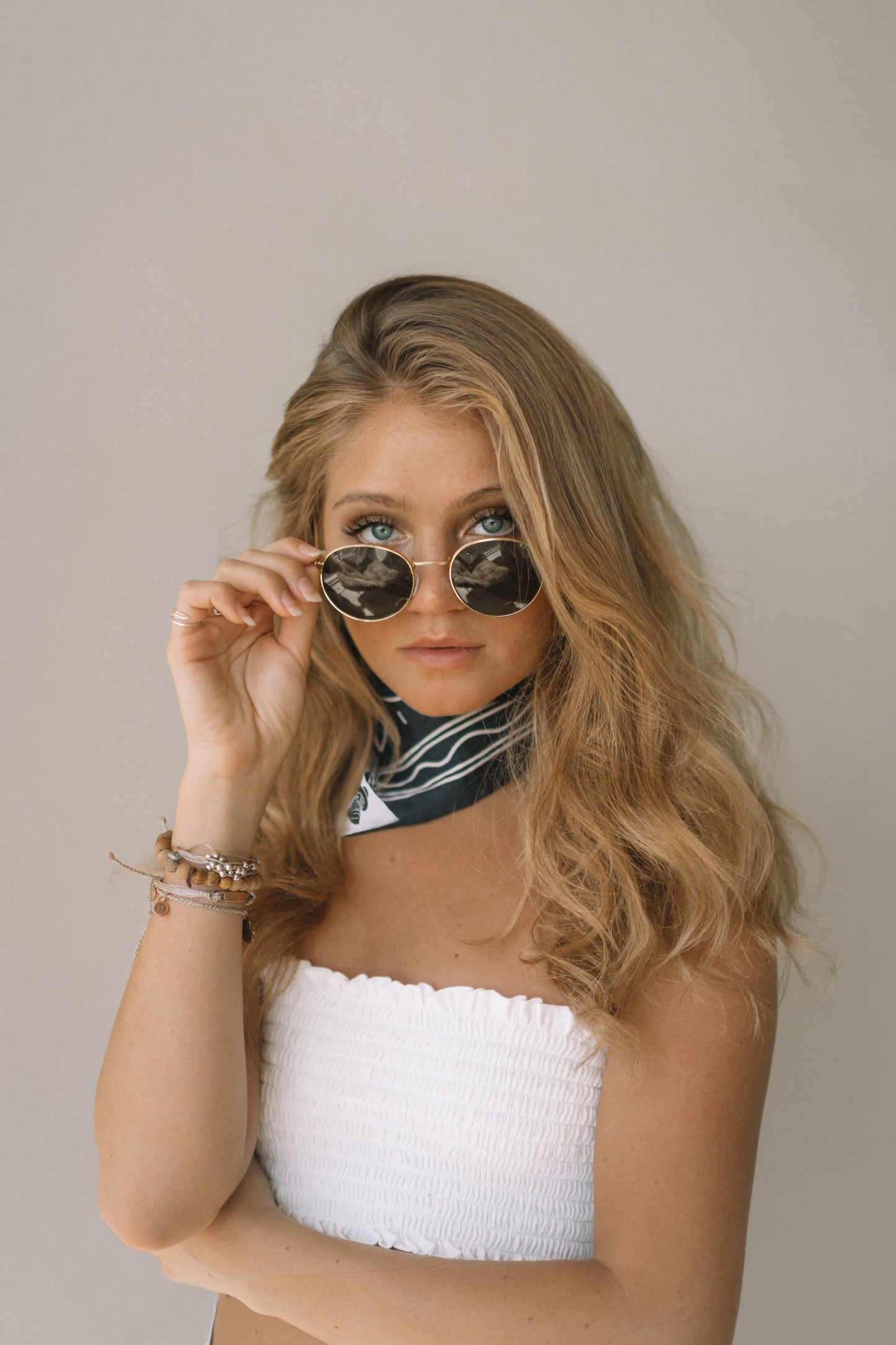 Organic Cotton Bandana • Good Luck Navy Blue
